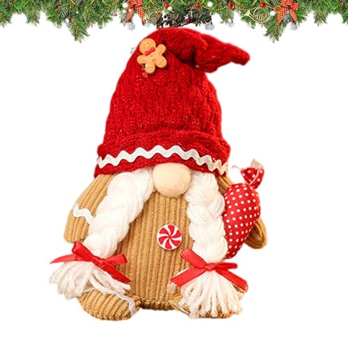 Wrohto - Gnomes Gingerbread Toys, Christmas Stuffed Animals Decorations, Funny Plush Doll Christmas Decoration, Collectible Figurine Scandinavian Tomte Doll, Window Table Christmas Tree Fireplace von Wrohto