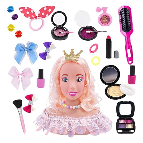 Wrohto Hair Mannequin Head for Kids, Styling Doll Head, Pretend Play Toy, Soft Synthetic Hair, Detachable Base, Salon, Hair Practice for Ages 3 and, 8.07 x 7.28 x 3.35 inch von Wrohto