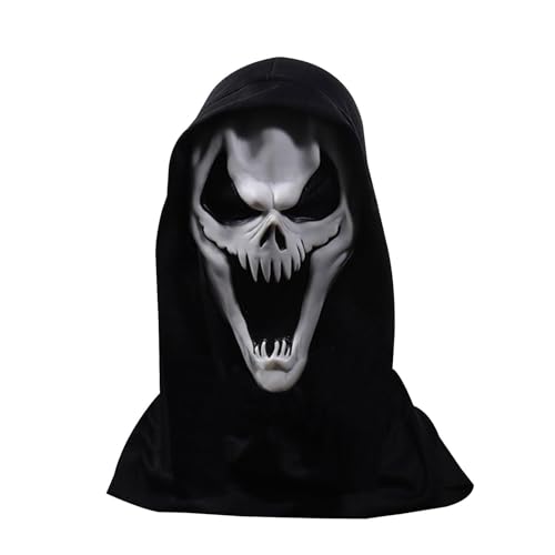 Wrohto Halloween Gruselschild | Geistermaske für Männer | Ghostface Merch, Theatergeist, Maske Halloween Scream Face, atmungsaktive Kostümmaske, Scary Ghosts Shield, Scream Men, Scream für Frauen von Wrohto