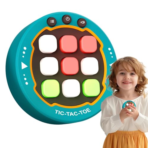 Wrohto Handheld Thinking Game, Connect 3 Strategy Game, 3 in a Row Board Game, Classic Grid Board Game, Educational Portable Game, Travel Friendly Board Game for 3-5 Years Old Kids, Green, Pink, Gray von Wrohto