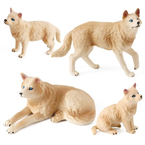 Wsdsgz 4pcs Realistische Dschungeltiermodell Spielzeug Dekore Dekore Plastik Wolf Figuren Figuren Spielzeugausbildung Geschenkgartendekorationen von Wsdsgz