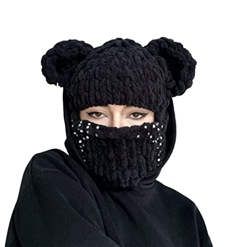 Wsdsgz Halloween Bärenohr Schal Bärenohr Ohrbalaclava Maskerade Halloween Party Lustige Kapuze Mütze Maske von Wsdsgz