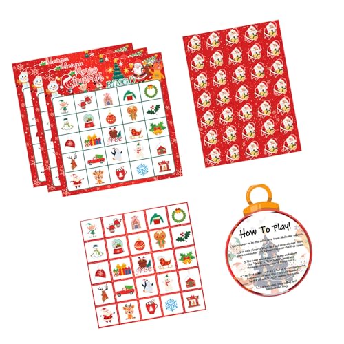 Wsdsgz Neujahrs Bingo Entertainment Set Für Game Night Kinderschule Klassenzimmer Spielzeug Weihnachts Bingo Spiel Aktivitäten von Wsdsgz