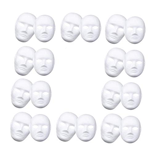 Wsidrnty Maske, 12 Stück Halloween-Gesichtsmaske, Bastelmaske, weiß, Tanz, Party, Cosplay, einfache Maskenpapiermaske zum Dekorieren von Wsidrnty
