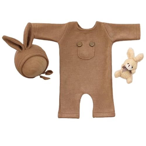 WuLi77 Baby Fotografie Requisiten Outfits 3-teilig Neugeborenen Strampler Set Kostüm Zubehör Langlebige Fotografie Requisiten Kleidung Baby Overall von WuLi77