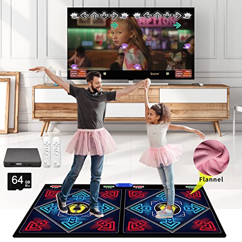 Tanzmatte für Kinder und Erwachsene, 64G Speicherkarte, Fitness-Tanzspiele, 590 Spiele und 75 Musikvideos 650 Lieder, für HDMI TV Premium Flanell Material, Geschenk für Jungen und Mädchen von WuZhuangYuan