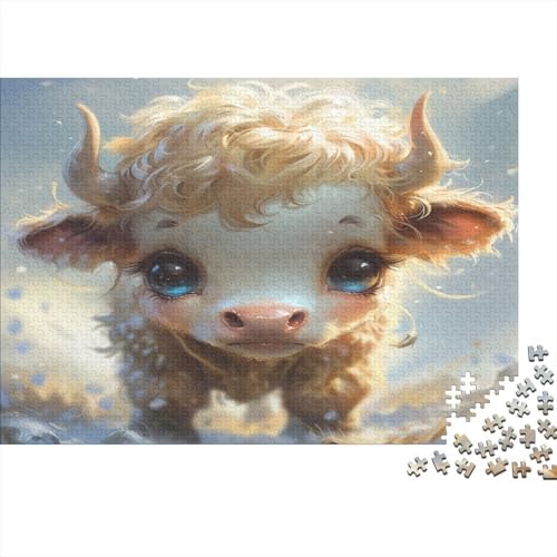 Highland Kattle Puzzle 1000 Teile,Puzzle Für Erwachsene, Impossible Puzzle, GesKükenlichkeitsspiel Für Die Ganze Familie,Puzzle Farbenfrohes,Puzzle-Geschenk,RaumdekoRatteion Puzzel 1000pcs (75x50cm) von WudAnghao