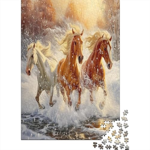 White Pferd Puzzle 1000 Teile,Puzzle Für Erwachsene, Impossible Puzzle,Puzzle Farbenfrohes Legespiel,GesKükenlichkeitsspiel Für Die Ganze Familie Puzzel 1000pcs (75x50cm) von WudAnghao