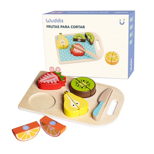 Wuddis Holz Obst zum Schneiden Montessori - Kinderküche Zubehör Holz, 10 Teile, Früchte mit Klettverschluss, Holzspielzeug Küche FSC, Wasserbasierte Farben, Sicher und Umweltfreundlich Wuddis Holz Obst zum Schneiden Montessori - Kinderküche Zubehör Holz, 10 Teile, Früchte mit Klettverschluss, Holzspielzeug Küche FSC, Wasserbasierte Farben, Sicher und Umweltfreundlich von Wuddis