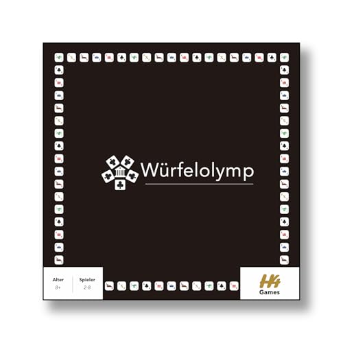 Würfelolymp - Großes Würfelbrett - Würfelset mit 5 Würfeln - Großer Punkteblock mit 50 Punktekarten - Würfelspiel Pokerspiel Gesellschaftsspiel für Freunde und die ganze Familie (Performance Paket) von Würfelolymp