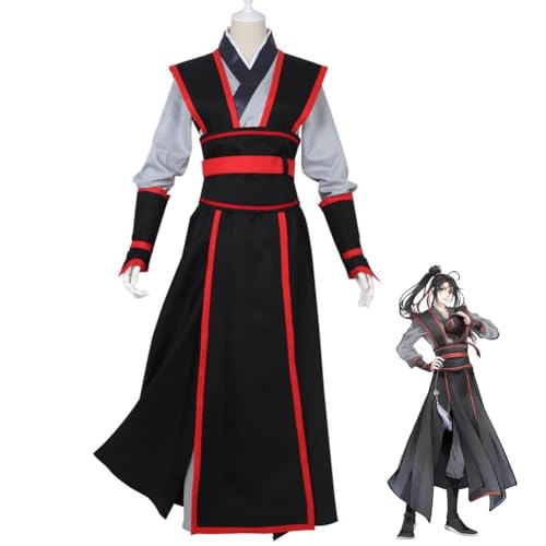 Anime Wei WuXian Cosplay Kostüm Hanfu Outfits Komplettes Set für Halloween Karneval Rollenspiel Party Anzug für Fans (Kostüm, L) von Wulachaka