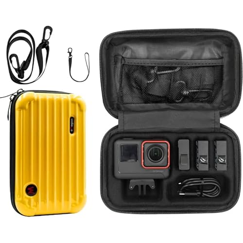 Hartschalenkoffer für Insta360 Ace Pro/Ace Aufbewahrungstasche für Insta 360 Ace Pro/Ace Wasserdichte Tragetasche Reise Handtasche Kamera Zubehör (Gelb) von Wulachaka