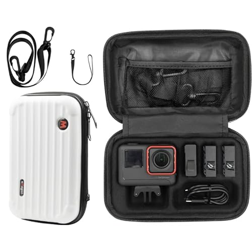 Hartschalenkoffer für Insta360 Ace Pro/Ace Aufbewahrungstasche für Insta 360 Ace Pro/Ace Wasserdichte Tragetasche Reise Handtasche Kamera Zubehör (Weiß) von Wulachaka