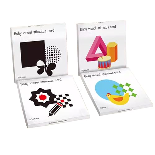 Wumudidi High contrast Baby Brain Sensory Development Cards, Visual Stimulation Learning Activity Cards, 160 Stück 320 Seiten 8,2'' x 8,2'' von Wumudidi
