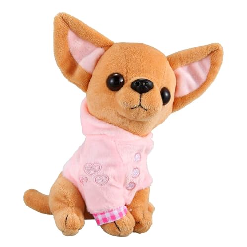 Wusideday Chihuahua Hunde Plüschtier | Süßer Chihuahua Hund Stoffhund | Chihuahua Plüschtier Realistisches Weiches | Niedliches Stofftier-Hundespielzeug Für Ihre Kinder, 17 cm von Wusideday