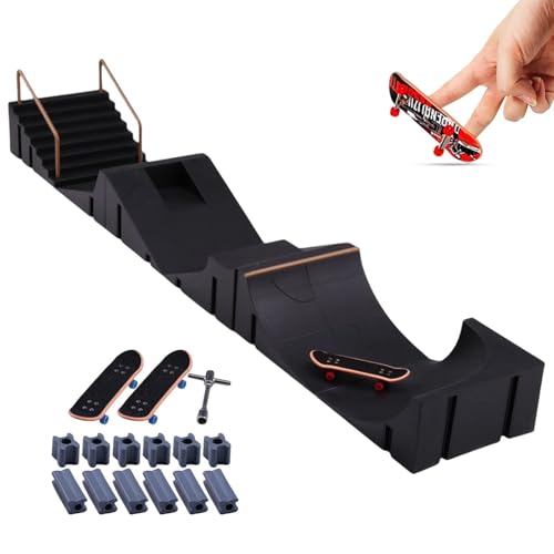 Wuyooprt Fingerboard-,Langlebige 6-in-1-Skateboardrampe - Fingerspielzeug-Set inkl. 6 Skateboard-Rampen 3 Finger-Skateboards zum Geburtstag, Kindertag von Wuyooprt