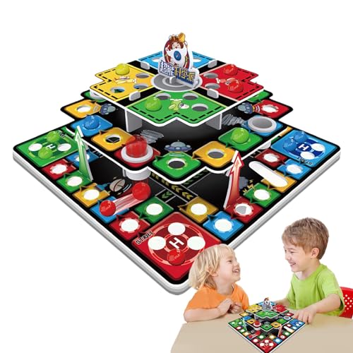 Wuyooprt Fliegendes Schach für Kinder,Fliegendes Schach für Kinder | 3D-Familienbrettspiel Checkers Flying Board,Multifunktionales Familien-Flugschachspiel, pädagogisches von Wuyooprt