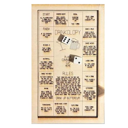 Wuyooprt Holz Trinkspiel Würfel | Erwachsene Herausforderungen Trinkspiel - Wooden Friends Gathering Drinking Game Tool Board für Erwachsene, Freundin, Freund, Familie von Wuyooprt