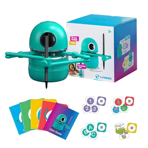 Wuyooprt Interaktiver pädagogischer Zeichenroboter für Kinder, Zeichenroboter, Cartoon-Kinderroboter, Kunst-Lernwerkzeug, kleine Roboter-Malmaschine, interaktives Spielzeug für Kinder für das von Wuyooprt