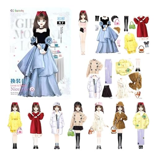 Wuyooprt Magnetspiel Dress Up - Spielen Sie Dress Up Paper Doll-Spielspielzeug | Magnetisches Anzieh-Spielset für Mädchen, für Reisen, Zuhause, Kindergarten, Schule von Wuyooprt