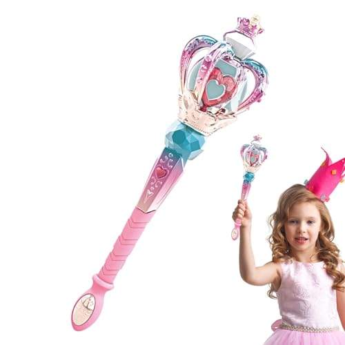 Wuyooprt Prinzessinnenstäbe für kleine Mädchen | Prinzessin Krone Zauberstab Spielzeug | Engelsstab-Sticks mit Licht und Ton, funkelnder Mädchen-Kostümstab für Halloween, Weihnachts-Cosplay von Wuyooprt