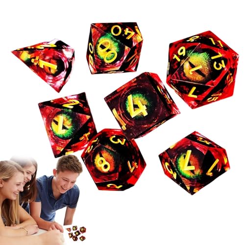 Wuyooprt Rollenspielwürfel, kleine polyedrische Harzwürfel,Tischspiel Tiny Dice Set | Multifunktionales Würfelset, kleine polyedrische Würfel für Zuhause, Desktop, Tisch, Party, Familientreffen von Wuyooprt