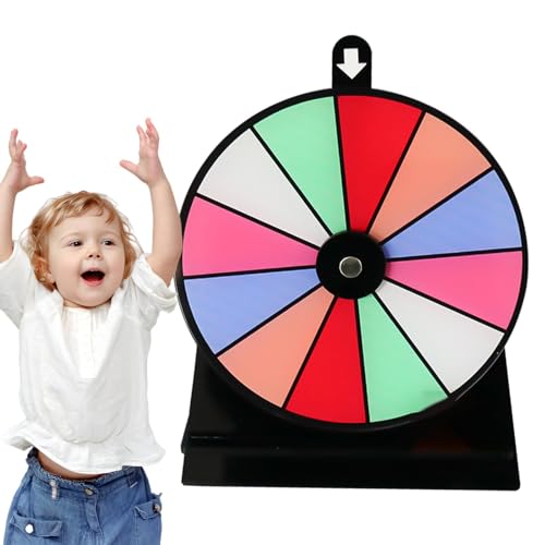 Wuyooprt Spin Wheel, Preisrad-Spinner mit Ständer | Rutschfestes, abnehmbares Spin-The-Wheel-Spiel mit Ständer | Löschbare Acryltafel mit 12 Fächern, Rouletterad-Spinner für Messen, Karneval, von Wuyooprt