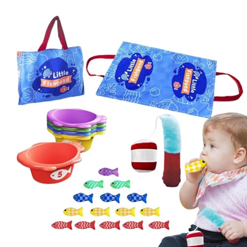 Wuyooprt Stoff-Angelspiel Kleinkindspielzeug,Stoff-Angelspielzeug | Sensorisches Fischspielzeug-Spiel aus Stoff - Stoff-Angelspielset für Kinder, Kinder, Familie von Wuyooprt