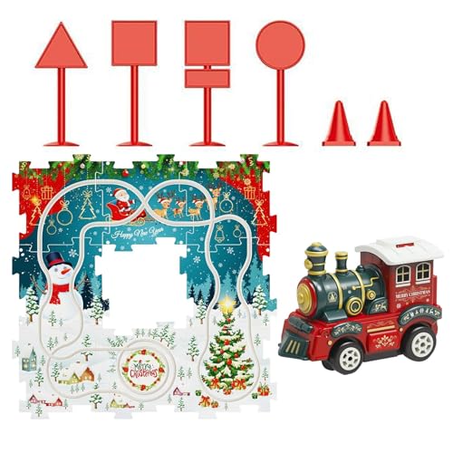 Wuyooprt Triebwagen-Spielzeugset, Puzzle-Schienenwagen-Spielspielzeug,Mädchen Elektroauto Schienenspielzeug zusammenbauen - Kinder im Alter von 3–6 Jahren, Stadtszenen-Puzzle, Lernspielzeug für von Wuyooprt