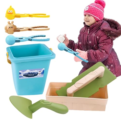 Wuyooprt Winter-Schnee-Formspielzeug, Winter-Schnee-Spielzeug-Set - 7-teiliges Schneeklammer-Schneeform-Set mit Schaufel und Eimer, Schneeballmacher,Niedliche Schneeballklammern, tragbares von Wuyooprt