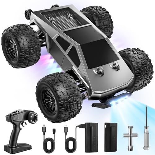 1/16 RTR Bürstenloses Fernbedienungs Auto, 4WD Schnelle RC Auto, Max 60km/h Cybertruck für Erwachsene, Off-Road RC Truck, All Terrain Ferngesteuertes Auto Wasserdicht, Spielzeug Geschenke für Kinder von Wwtop