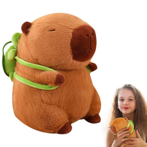 Capybara rucksack, Niedlichen Capybara Plushies, süße Capybara-Puppe,Rucksack Capybara-Puppe, Capybara Tragende Schildkröte, Plushie Stofftier Geschenk für Kinder Jungen Mädchen Home Deko(23cm) von Wydexint