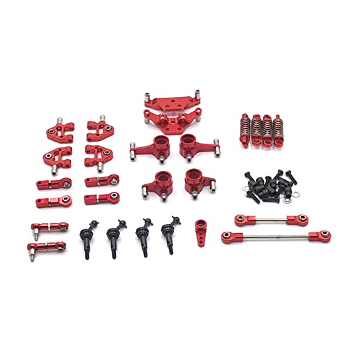 Wyerewel Metall-Komplett-Set, Upgrade-Teile, Schwingenarme, Antriebswelle für 284131 K969 K979 K989 P929 1/28 RC Auto, 2 Rot von Wyerewel