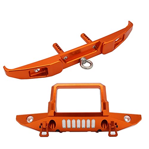 Wyerewel Metall-Stoßstange vorne und hinten mit Abschleppkupplung für Axial SCX6 AXI05000 1/6 RC Crawler Auto Upgrades Teile Zubehör, Orange von Wyerewel