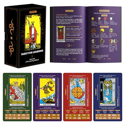 Wyspell Tarot zum Lernen - Tarotkarten mit Bedeutungen auf ihnen - Einfache Tarot-Lesekarten - Anfänger Tarot Deck mit Bedeutungen auf ihnen - Tarotkarten für Anfänger von Wyspell