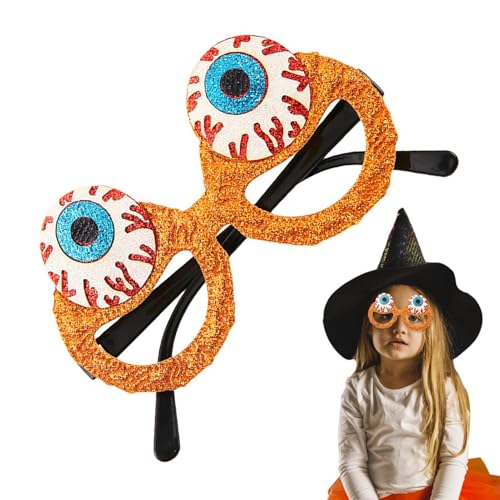 Wyttuubv Halloween-Brille,Halloween-Partybrille, Glitzerbrillen Lustige Halloween-Brillen, Gruselige Augapfel-Brillen-Kostüm-Partyzubehör-Dekoration für Halloween von Wyttuubv