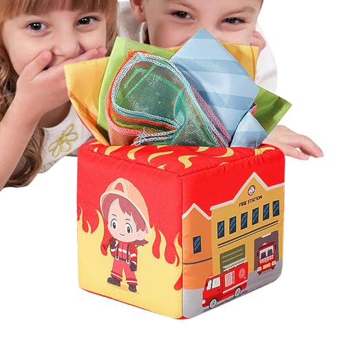 Wyttuubv Kleinkind-Taschentuchbox-Spielzeug,-Taschentuchbox - Sensorische Taschentuchbox zum Mitziehen für Kleinkinder - Kreative und lustige Lernspielzeug-Taschentuchbox für, Mädchen, Kinder, von Wyttuubv