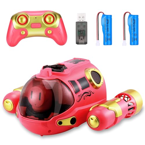 Wyxron Ferngesteuertes Boot Kinder, 2,4-GHz Dual Propeller RC Boot mit Wasserspritzfunktion, Wasserspielzeug für Pools Lakes Jungen Mädchen Spielzeug im Freien Geschenke (Rotes Spritzboot) von Wyxron