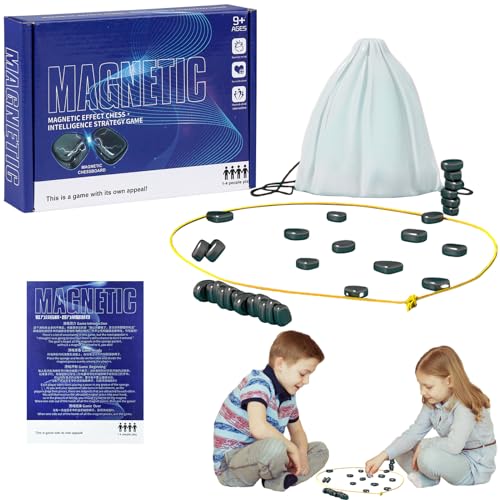 Wzone Magnetisches Schachspiel für Kinder Magnetic Chess Board Game, Magnetische Steine Spiel Tragbares Schachbrett-Party für Familie und Freunde von Wzone