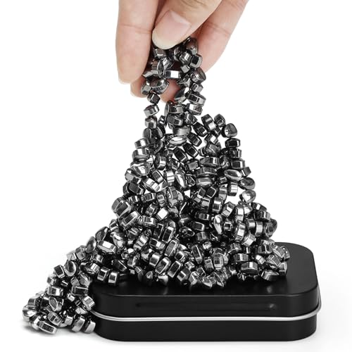 Wzone Silber Crack Magnete Magnetsteine Steine 300g (Ungefähr 500 Stück), Stresskiller Magnete Kleine Magnetic Stones Fidget Adhs Spielzeug, Anti Stress Zeitvertreib Geschenkidee von Wzone