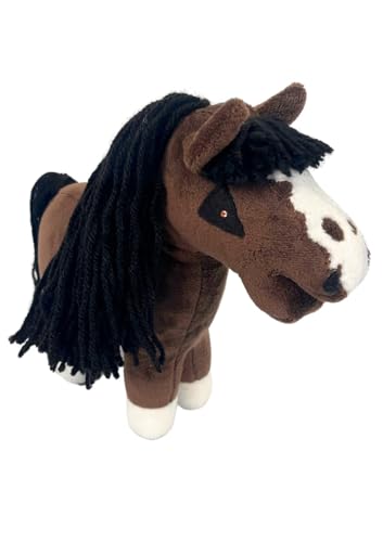 X-Group4th Plüschtier Pferd - Baby Horse Mini - weich - 23x7x24 cm - Steckenpferd klein - für Kinder - Spielzeug - Hobby Horse - Bay - Braun mit Schwarze Mähne von X-Group4th