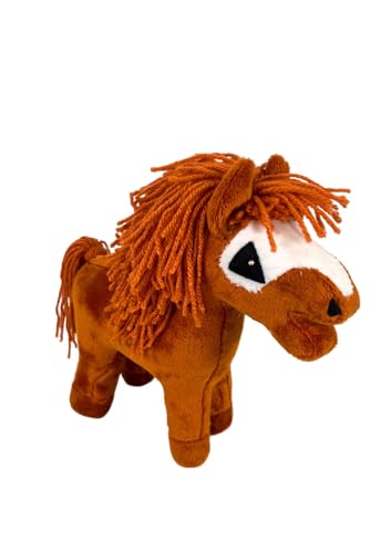 X-Group4th Plüschtier Pferd - Baby Horse Mini - weich - 23x7x24 cm - Steckenpferd klein - für Kinder - Spielzeug - Hobby Horse - Geschenk -Kastanienbraun von X-Group4th