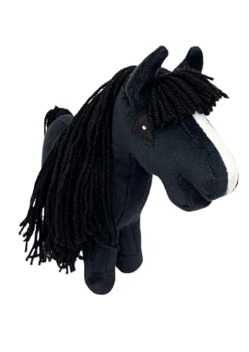 X-Group4th Plüschtier Pferd - Baby Horse Mini - weich - 23x7x24 cm - Steckenpferd klein - für Kinder - Spielzeug - Hobby Horse Pferd - Strafe Pferd - Schwarz von X-Group4th