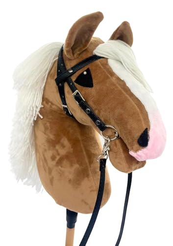 X-Group4th Steckenpferd Hobby Horse VIP - Pferd am Stock Spielzeug für Kinder Plüschpferd Geschenk Größe A2, Stocklänge 45 cm, Isabella Farbe, Hellbraun von X-Group4th