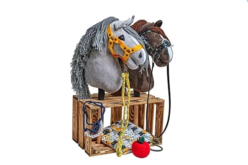 X-Group4th Steckenpferdestall - rustikal Kiste - Accessoires für Pferd - Spielzeug - Platz für Hobby Horse - Stabil für Steckenpferd - Stable - Holzspielzeug von X-Group4th