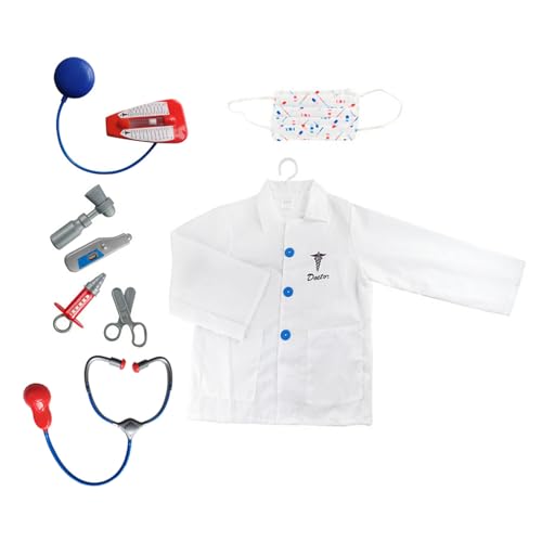 Arzt Kostüm Set Für Jungen Mädchen Kinder Feuerwehrmann Rollenspiel Outfit Mit Hut Halloween Cosplay Anzieh Outfit Set Richter Kostüm Outfit Arzt Kostüm Set Halloween Feuerwehrmann Rollenspiel von X-Institute