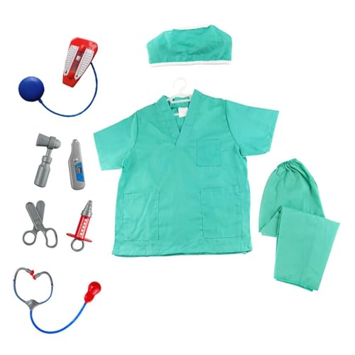 Arzt Kostüm Set Für Jungen Mädchen Kinder Feuerwehrmann Rollenspiel Outfit Mit Hut Halloween Cosplay Anzieh Outfit Set Richter Kostüm Outfit Arzt Kostüm Set Halloween Feuerwehrmann Rollenspiel von X-Institute