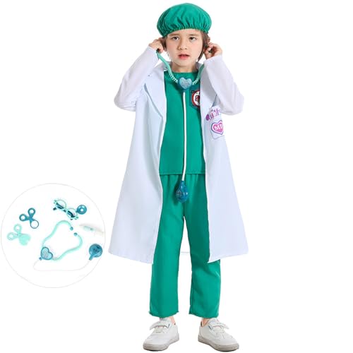 Arzt Set Arztkittel Stethoskop Arzt Rollenspiel Kostüm Zubehör Halloween Kostüm Set Für Kinder Jungen Und Mädchen Arzt Rollenspiel Anziehset von X-Institute