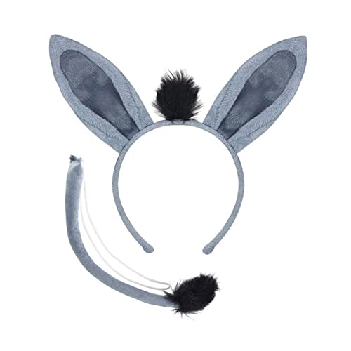 X-Institute 3 4 Elefanten Kostüm Zubehör Set – Elefantenohren Stirnband Schleife Schnauze Handschuhe Schwanz Zubehör Set Kinder Löwen Kostüme Halloween Cosplay Kostüm Für Männer Und Frauen von X-Institute