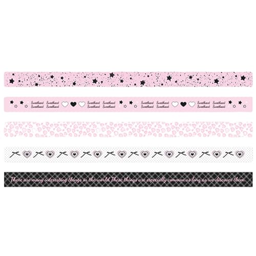 X-Institute 5 Stück Papierbandrollen Mit Süßem Thema Kreative Dekorative Klebebandaufkleber Für Tagebücher Und Handgefertigte Projekte Bastelbedarf von X-Institute